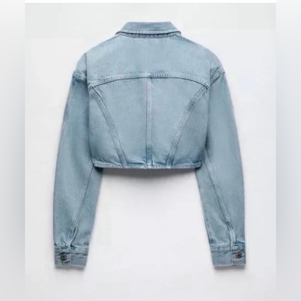 Zara NWT Cropped Denim Jacket - Picture 11 of 12